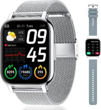 Popglory P66 Smartwatch Silber Grau