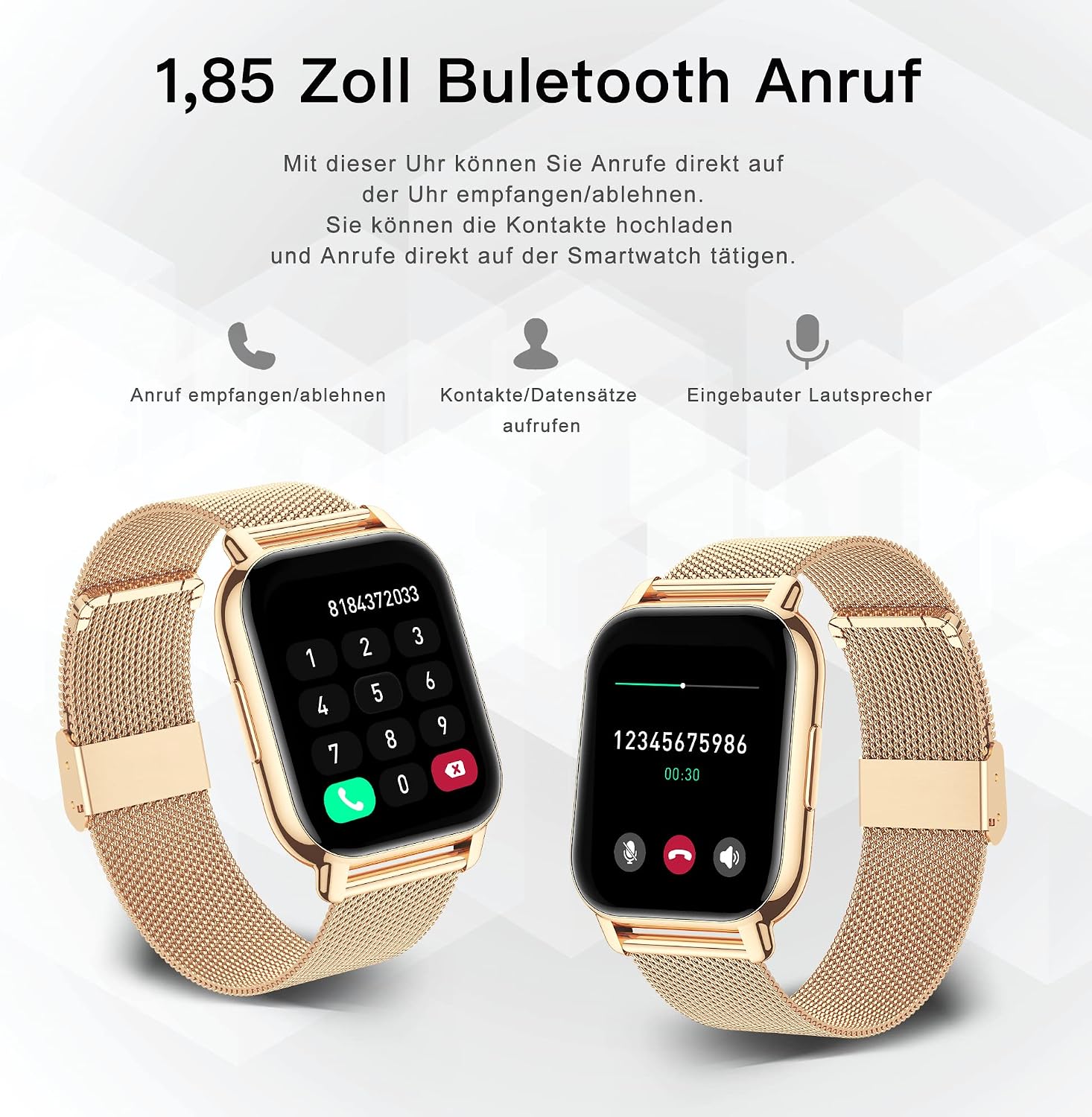 Popglory P66 Smartwatch Gold Rosa - Image 2