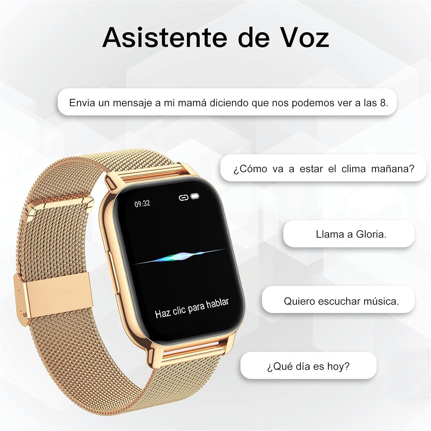 Popglory P66 Reloj Inteligente Dorado Rosa - Image 2