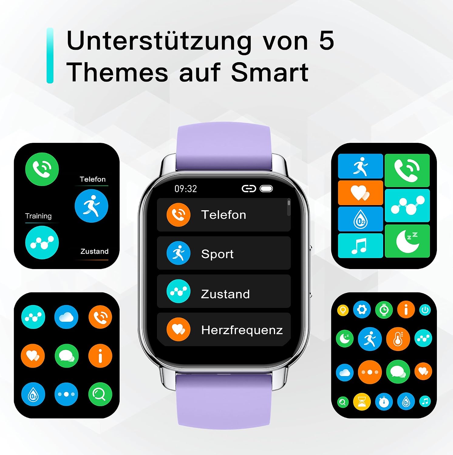 Popglory P66 Smartwatch Rosa Lila - Image 5