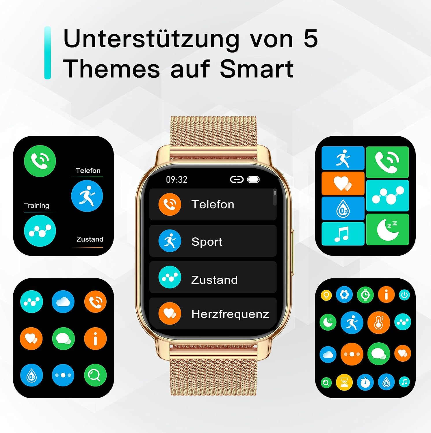 Popglory P66 Smartwatch Gold Rosa - Image 7